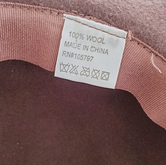 Tahari Chocolate Brown Studded Floppy 100% Wool Hat - Picture 6 of 8